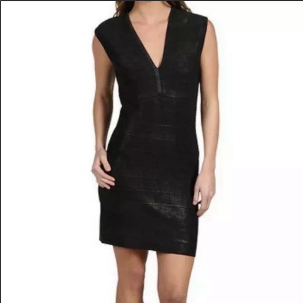 Hale Bob Bandage Foiled Metallic Stretchy Dress